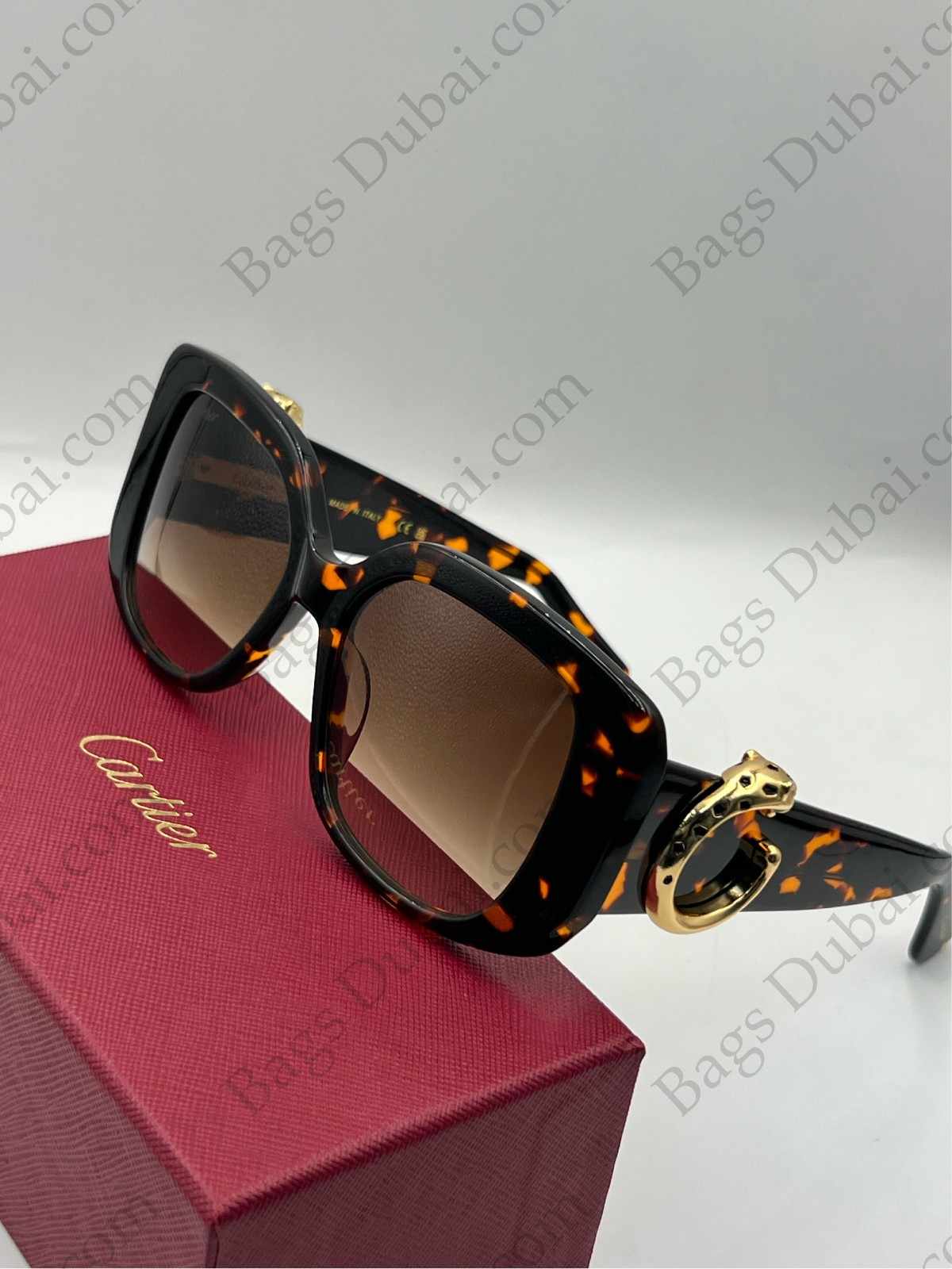 Panthère De Cartier Square Sunglasses Black