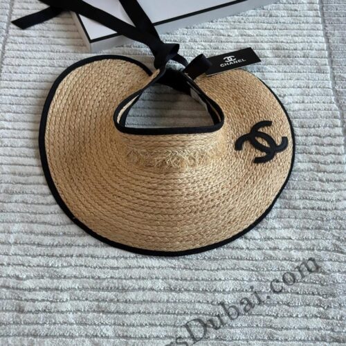 Chanel Hat Straw Sun Visor Beige
