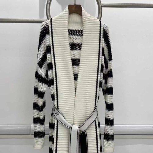 Christian Dior knitted Belt Cardigan Black & White