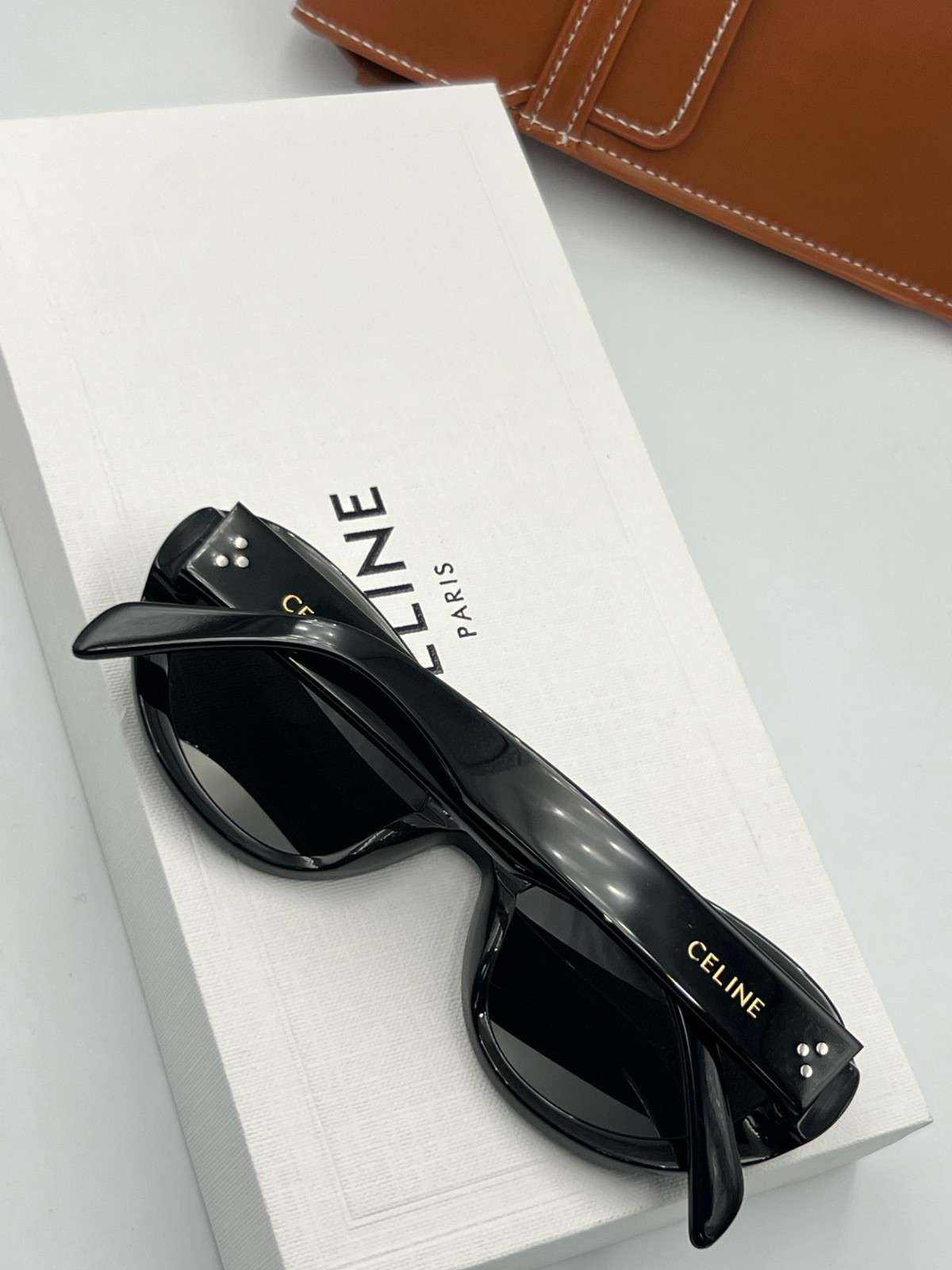 Celine Cat Eye 3 Dots Sunglasses Black