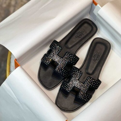 Hermes Oran Sandal Black