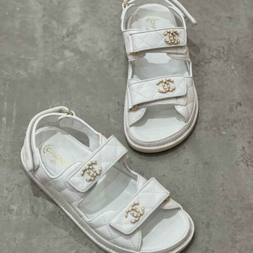 Chanel Dad Sandals​ White