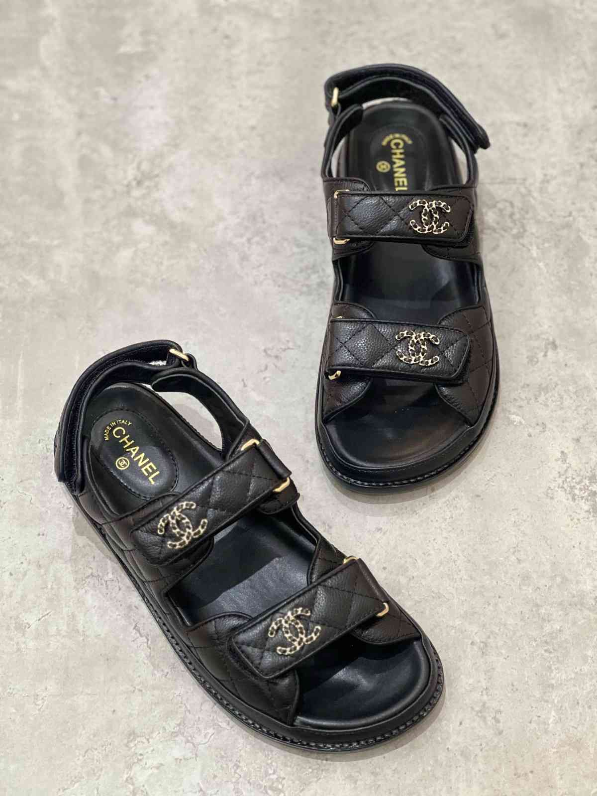 Chanel Dad Sandals Black