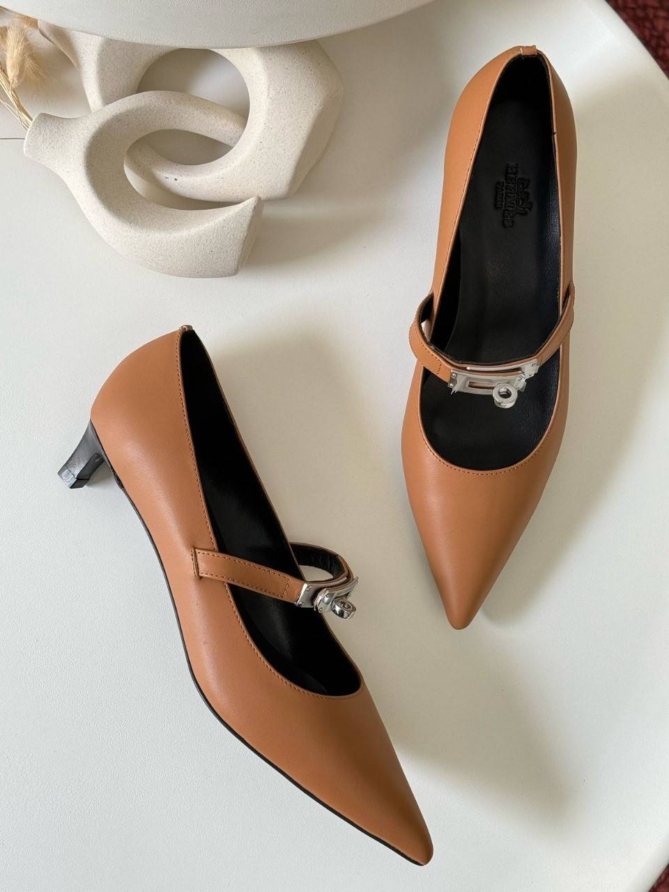 Hermes Kiara 40 Pump Brown