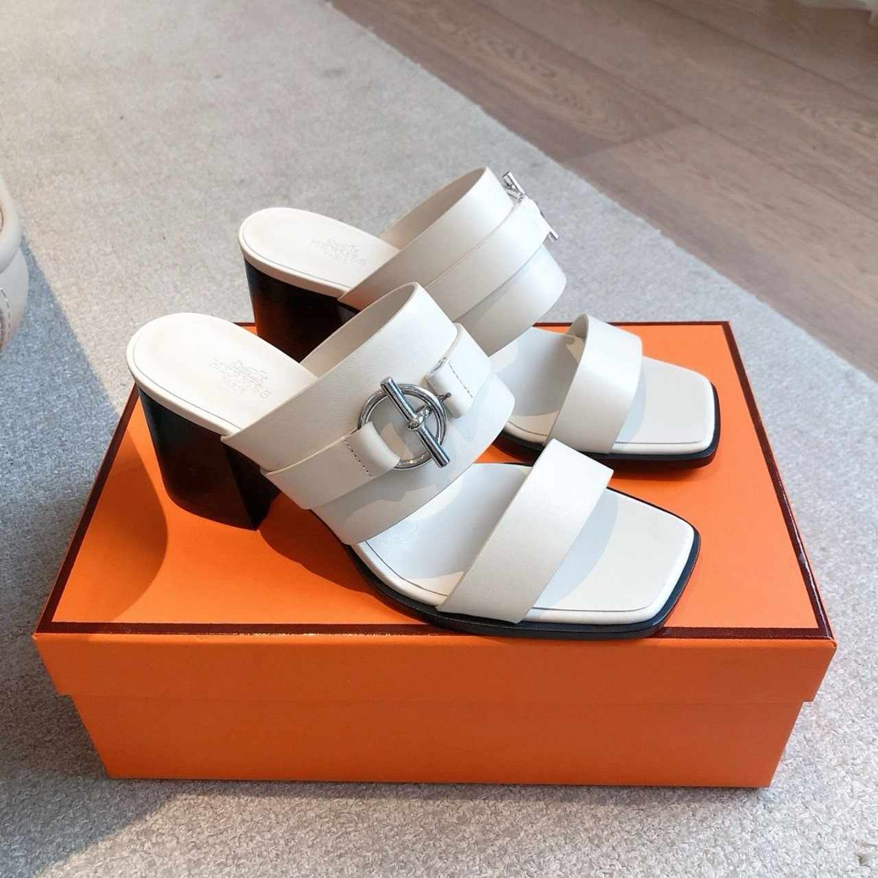 Hermes Kute 60 Sandal White