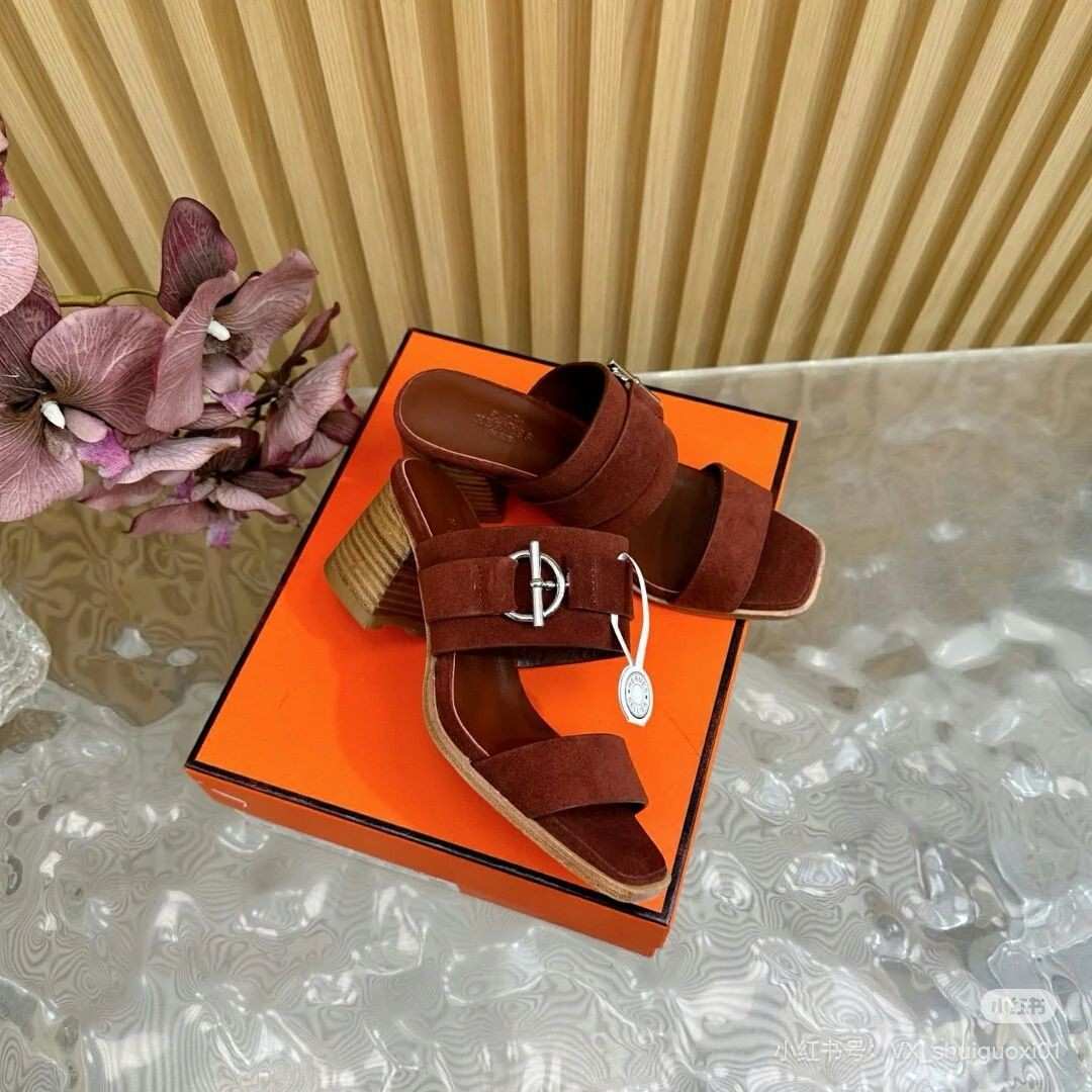 Hermes Kute 60 Sandal chocolat