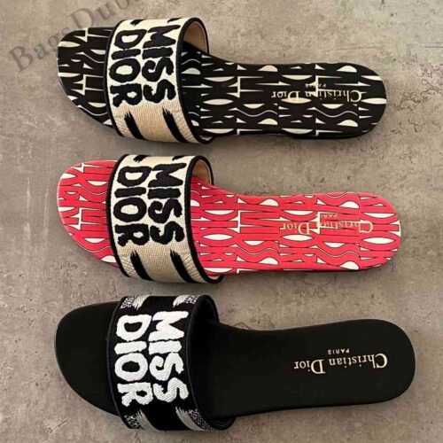 Dior Dway Slides​ Embroidered Miss Dior