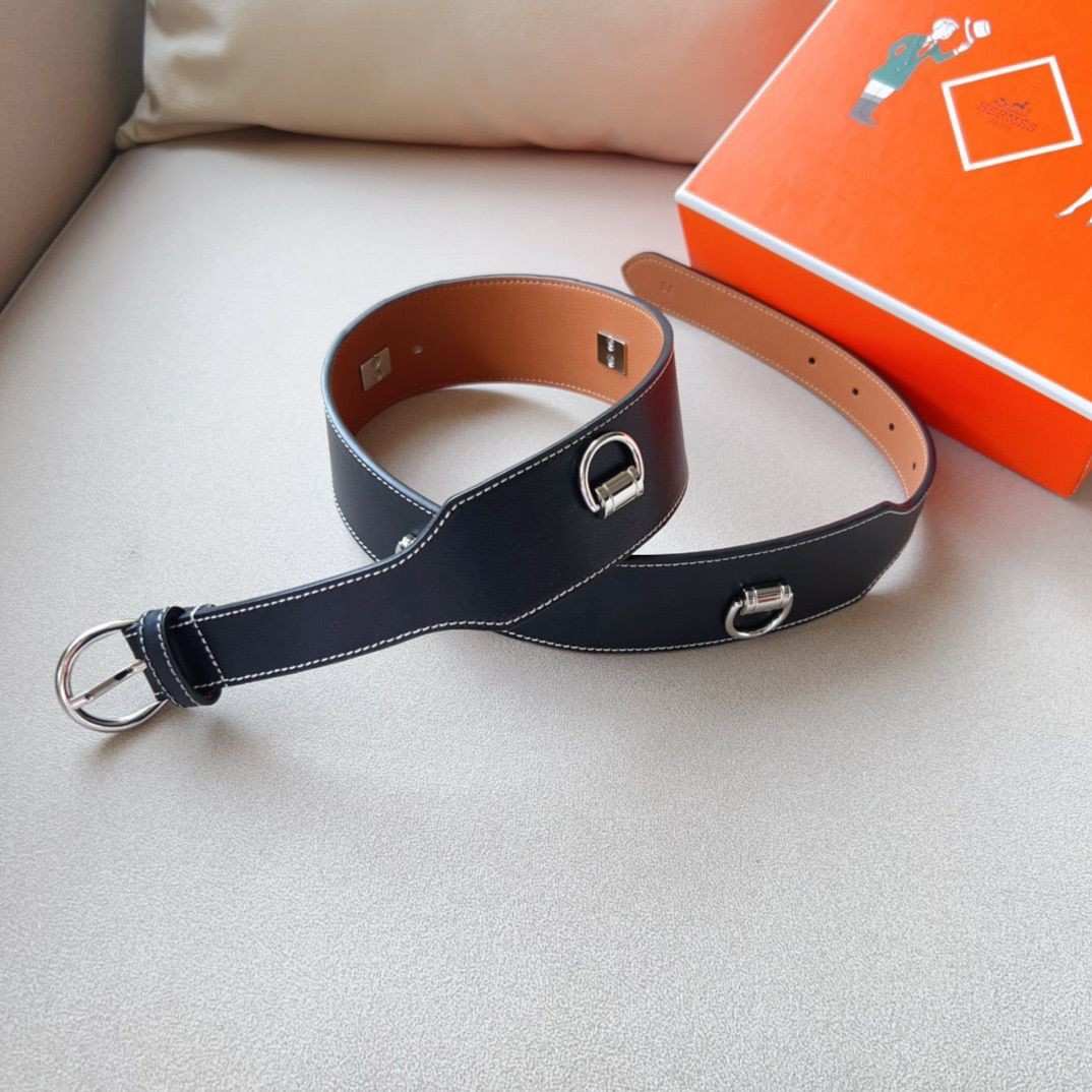 Hermès Heritage Anneaux 45 Belt Black