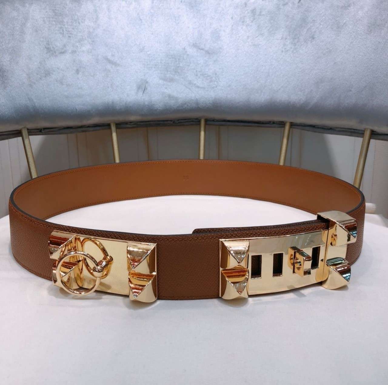 Hermes Collier De Chien 50 Belt brown