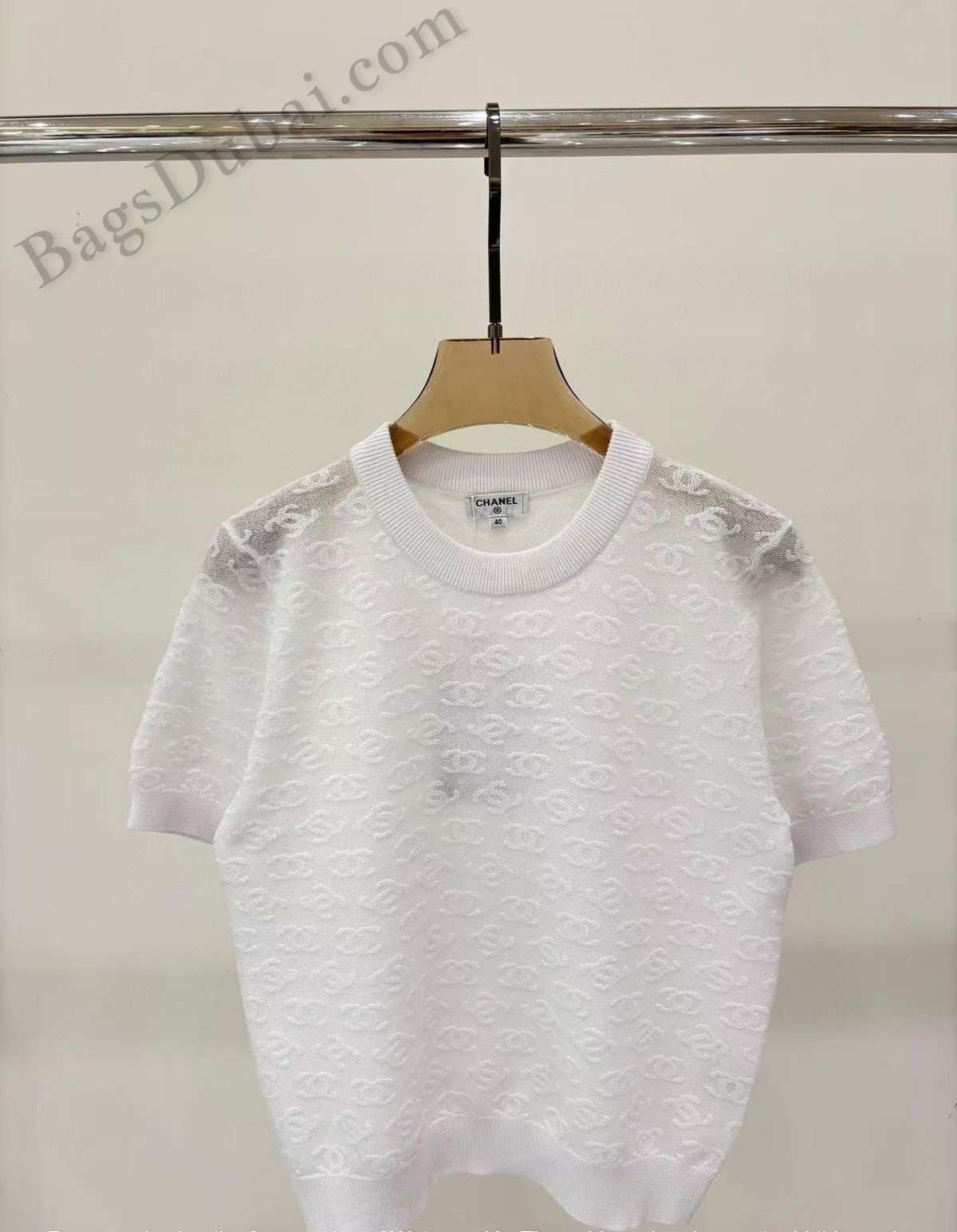 Chanel Sweater Knit CC Logo white