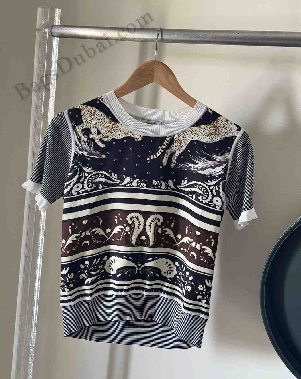 Hermes T-shirt In Guepards et Palmettes Black