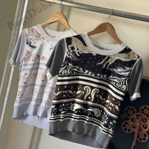 Hermes T-shirt In Guepards et Palmettes