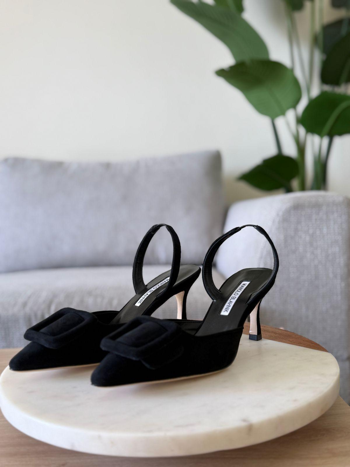 Manolo Blahnik Maysli Slingback Pumps Black