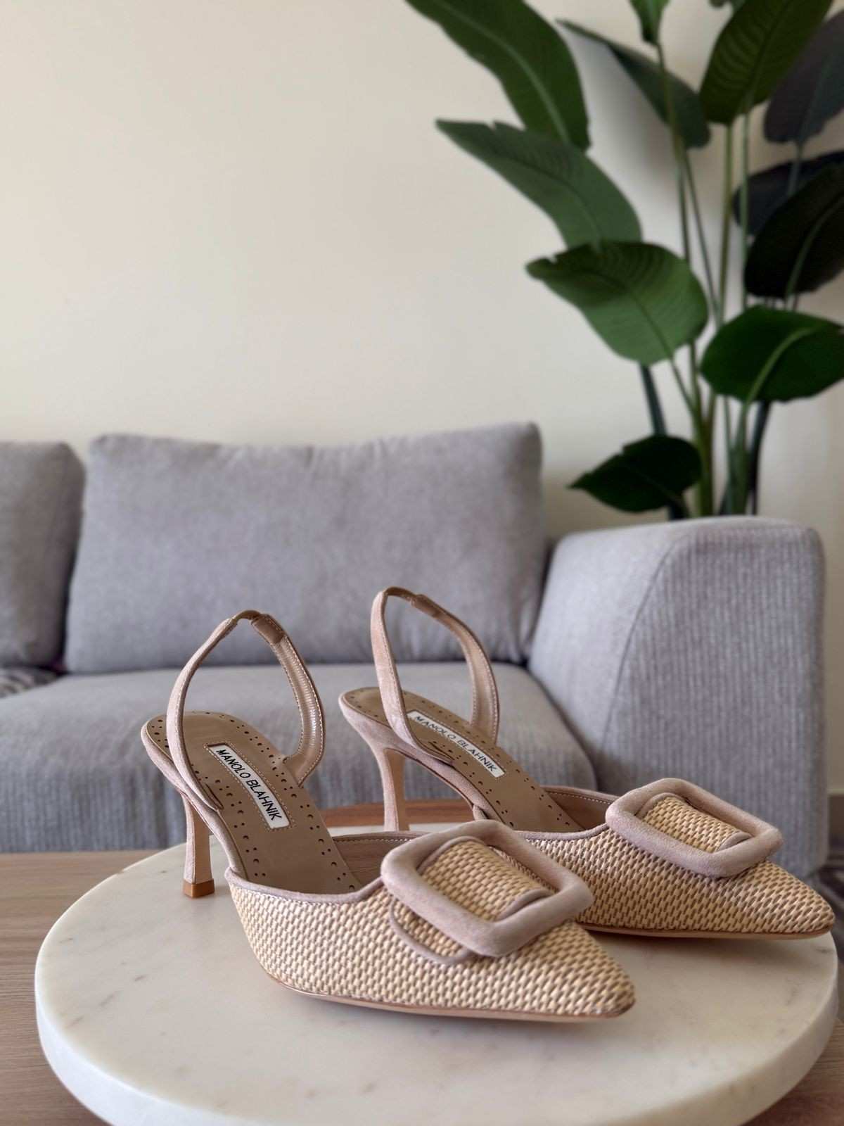 Manolo Blahnik Mayslibi slingback pumps Brown