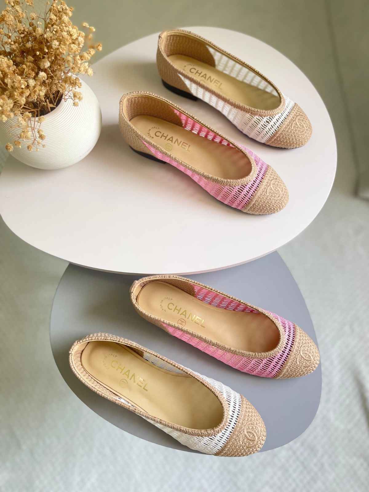Chanel Raffia Beige Ballet flats