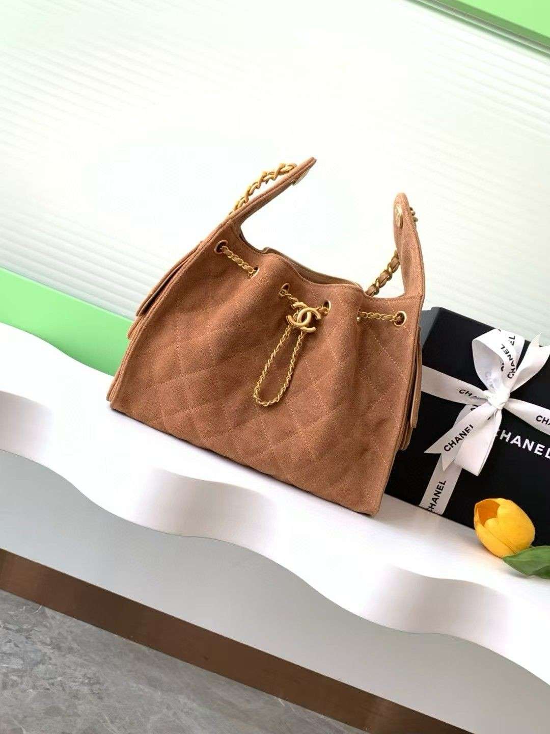 CHANEL 25 Small Handbag Brown