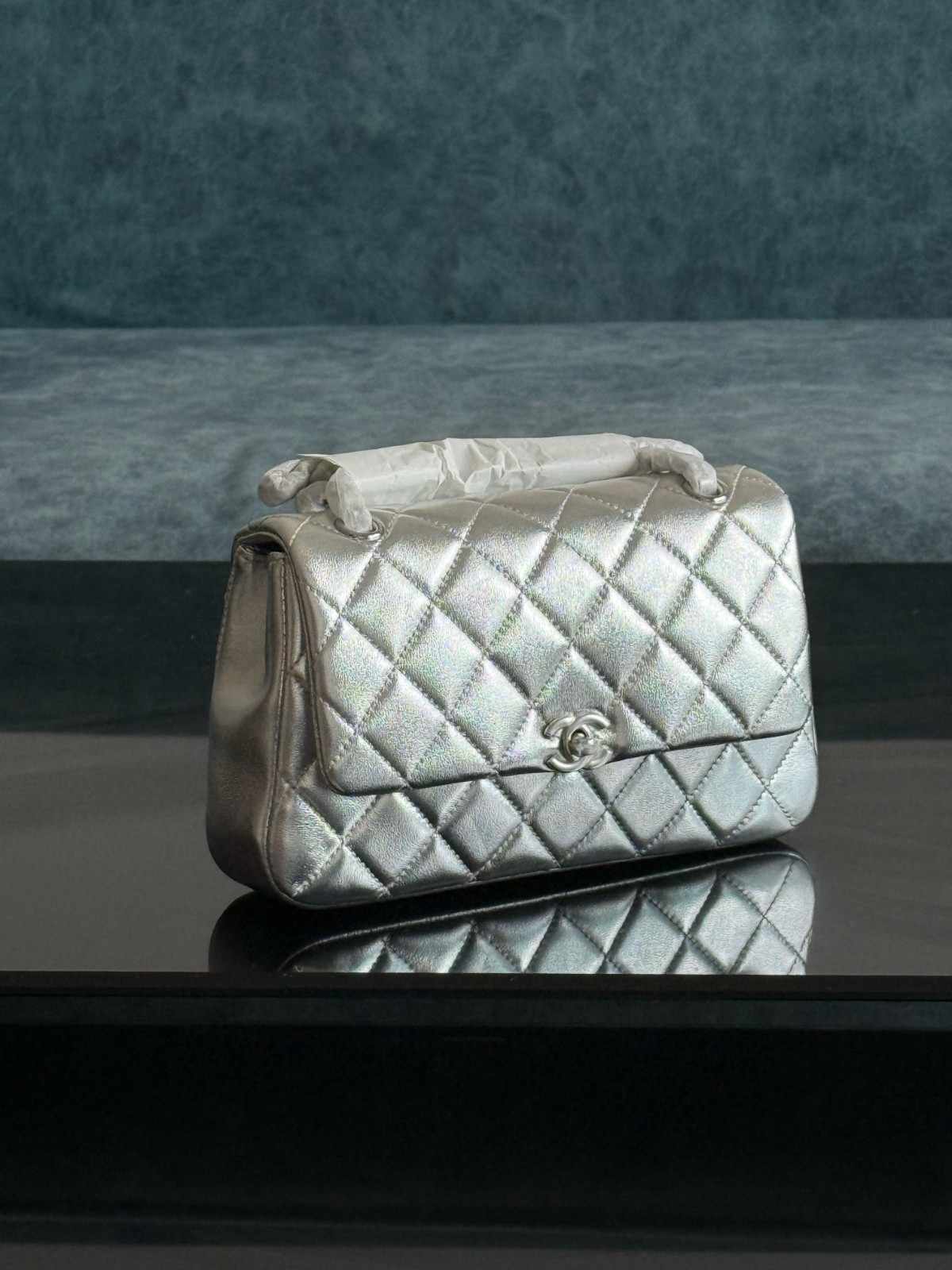 Chanel Coco Handle Bag Silver