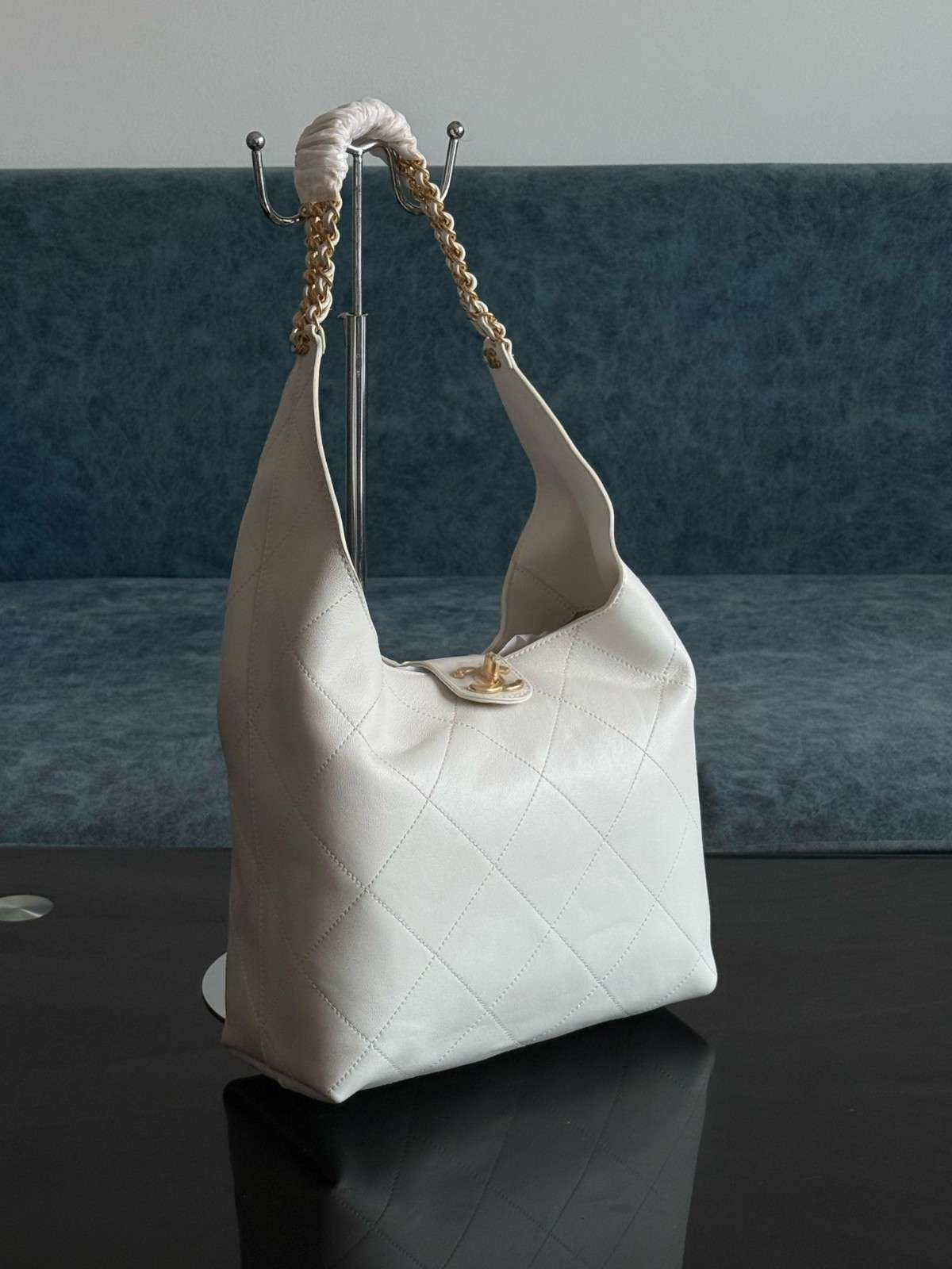 Chanel Hobo Beige Bag White