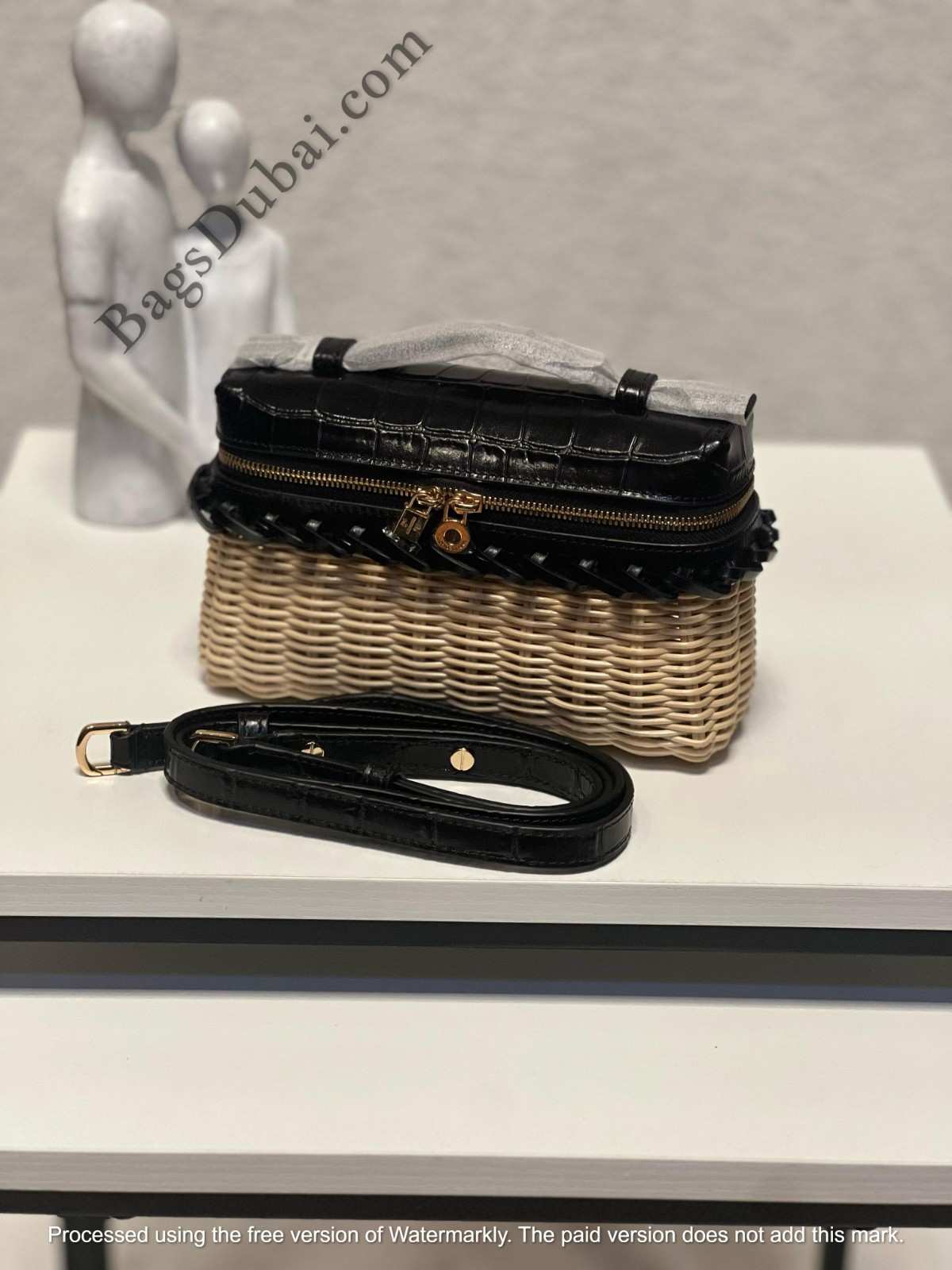 Loro Piana Pouch L19 Extra Pocket Wicker Black