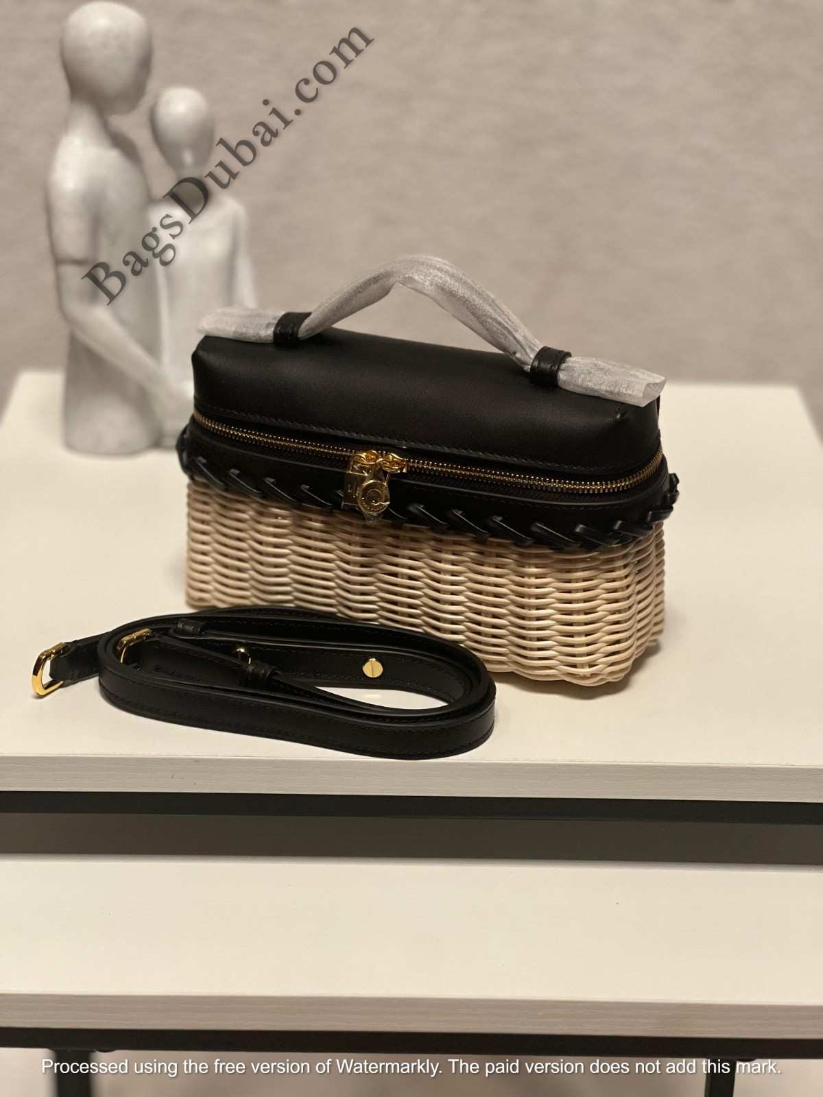 Loro Piana Pouch L19 Extra Pocket Wicker black