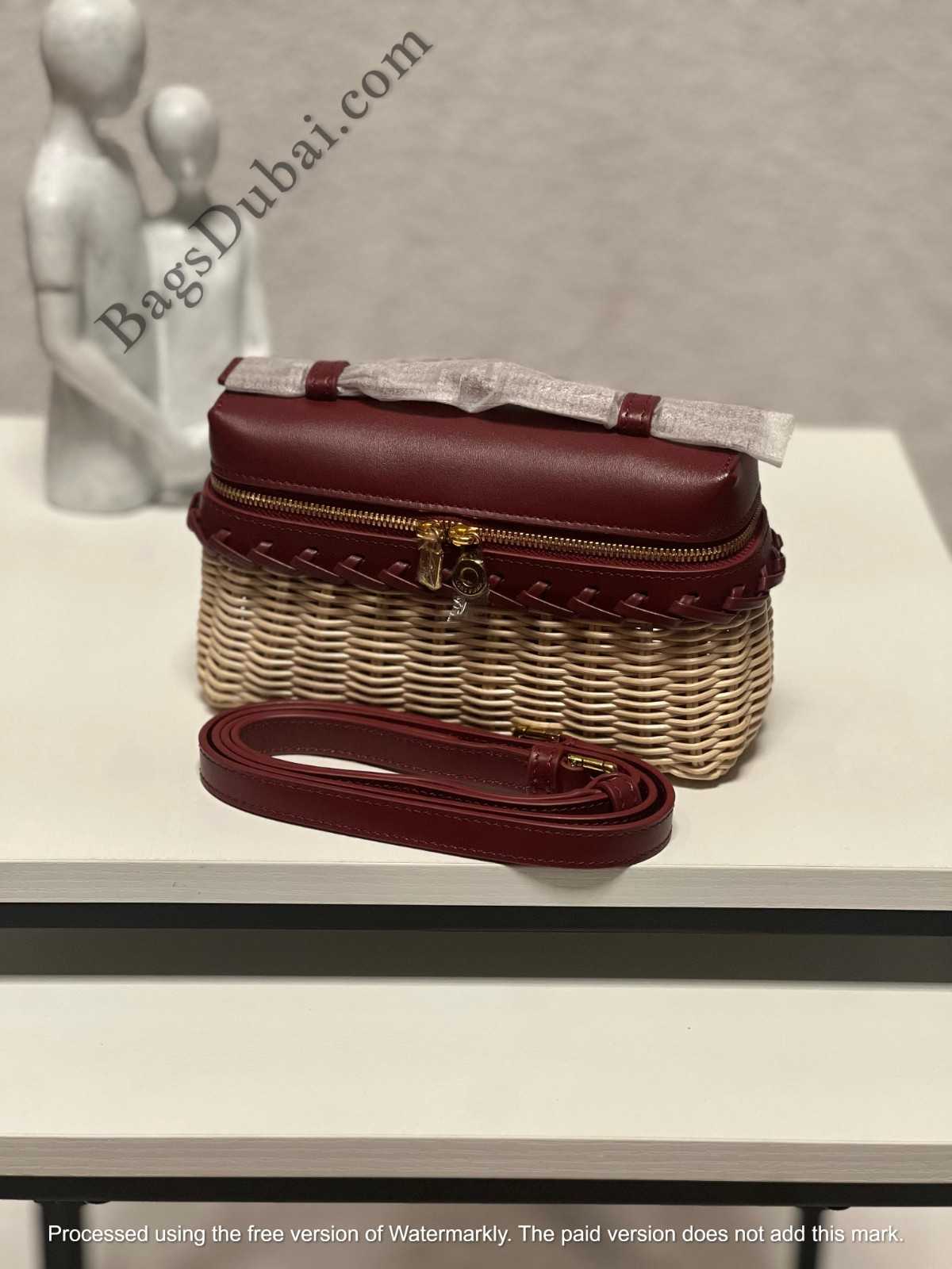 Loro Piana Pouch L19 Extra Pocket Wicker Brown