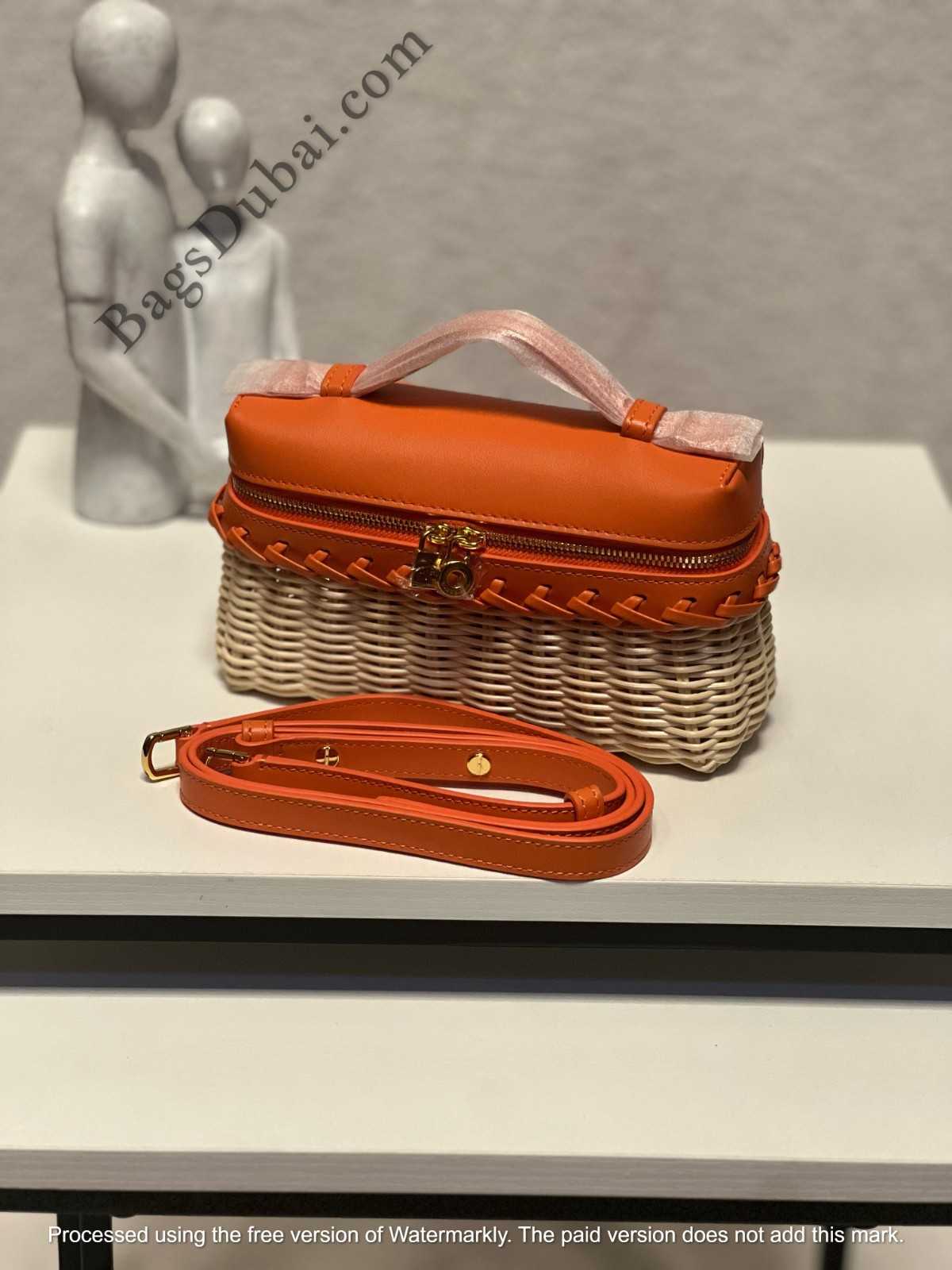 Loro Piana Pouch L19 Extra Pocket Wicker Orange