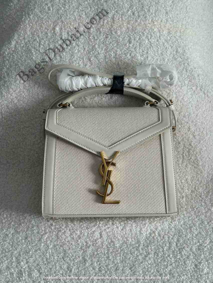 YSL Cassandra Top Handle Bag White