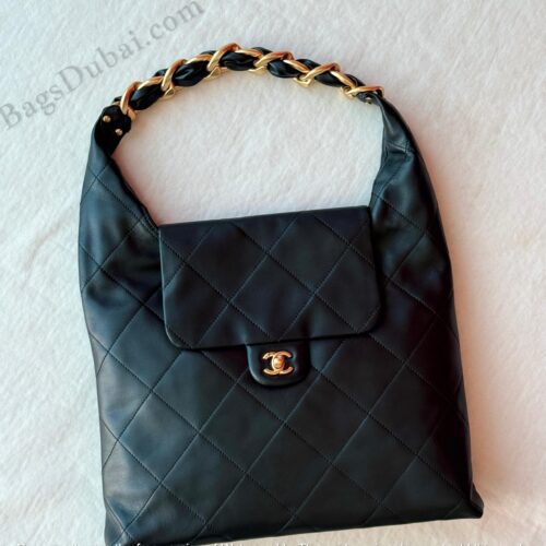 Chanel Hobo Bag Lambskin Black
