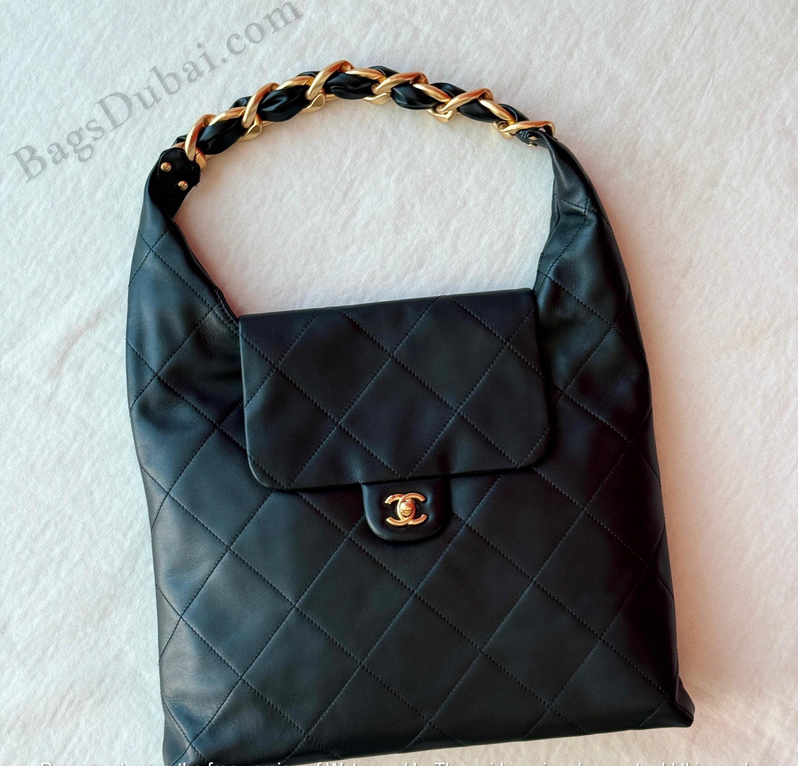 Chanel Hobo Bag Lambskin Black