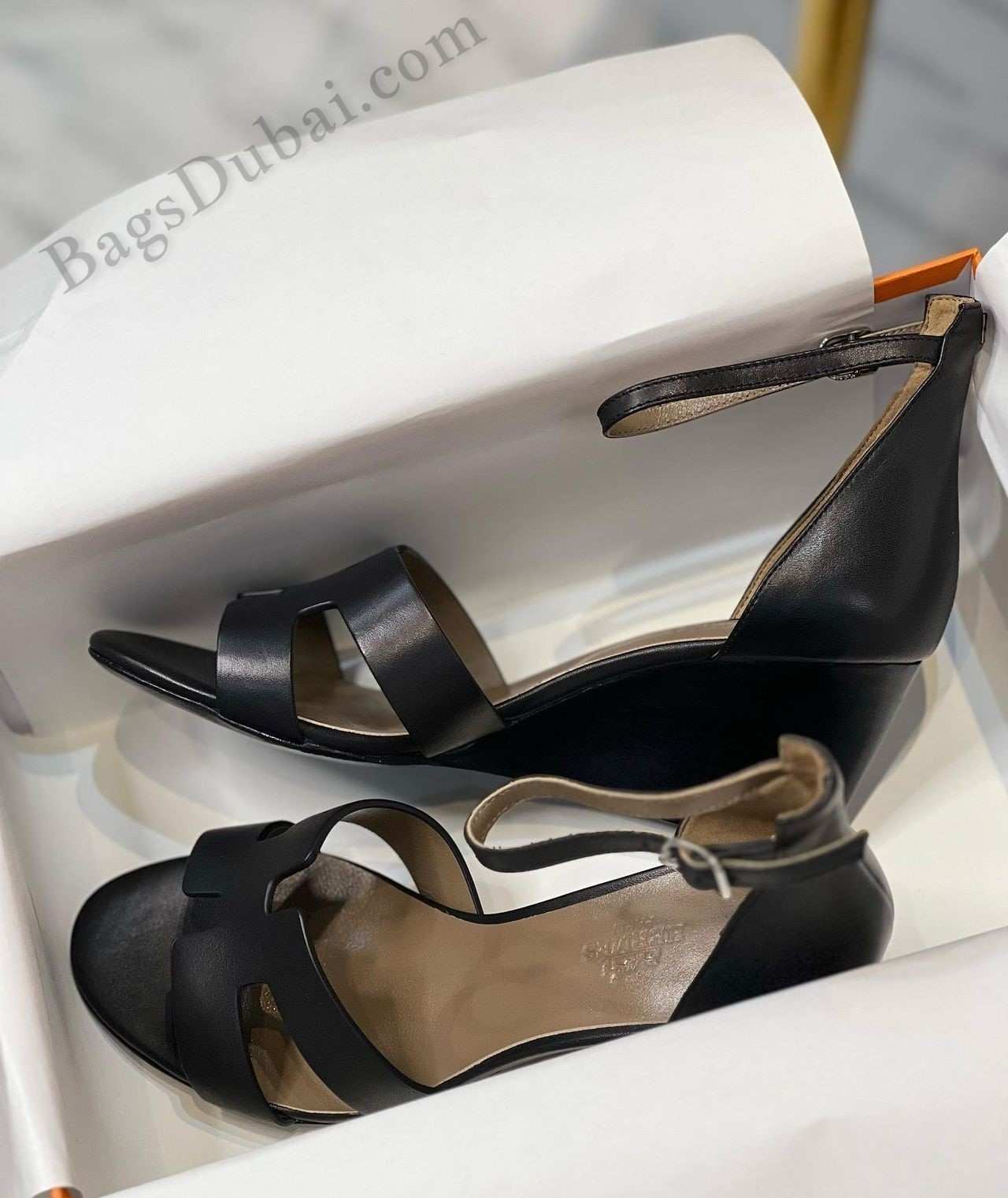 Hermes Sandals Legend H Logo Black