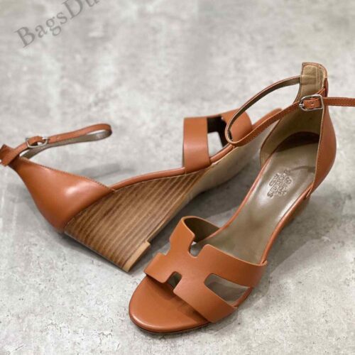 Hermes Sandals Legend H Logo Brown