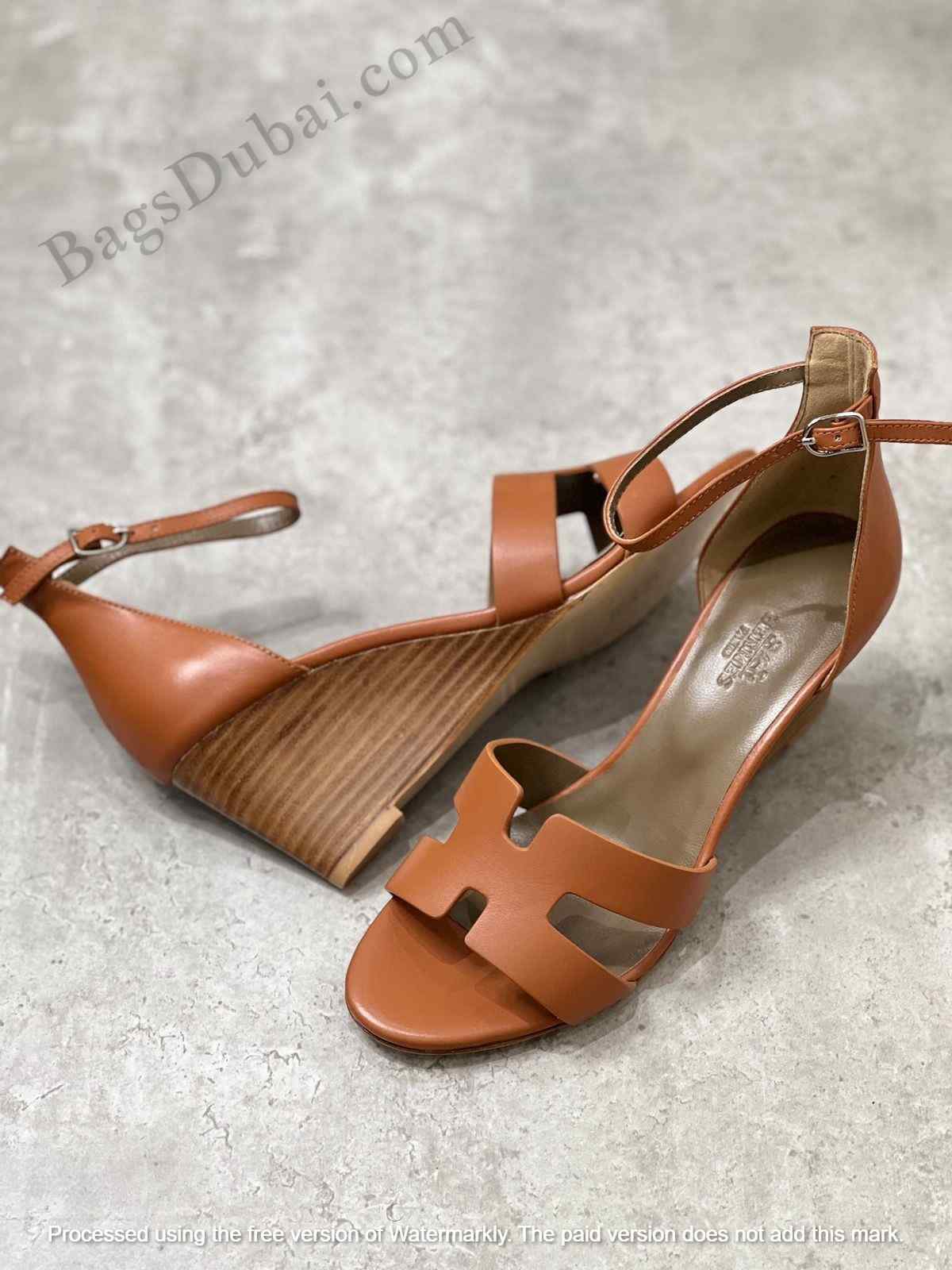 Hermes Sandals Legend H Logo Brown
