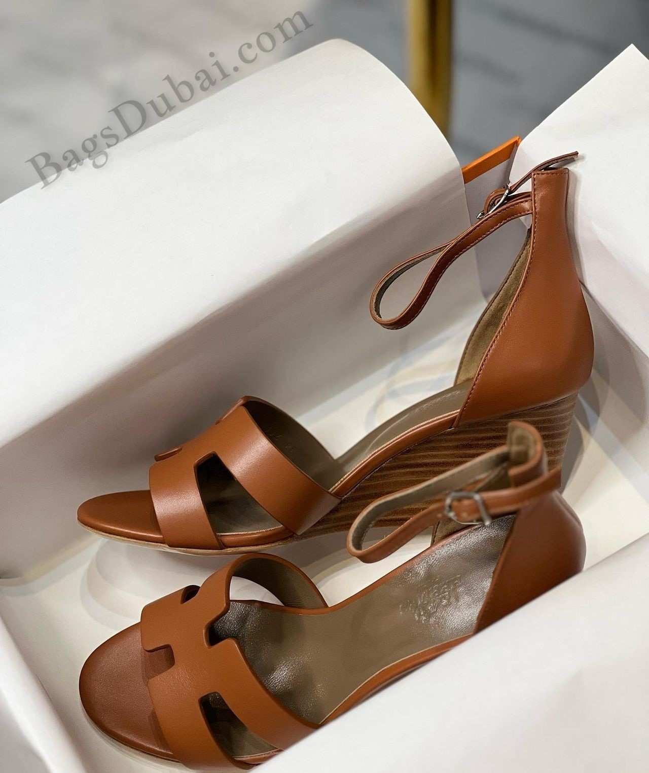 Hermes Sandals Legend H Logo Brown