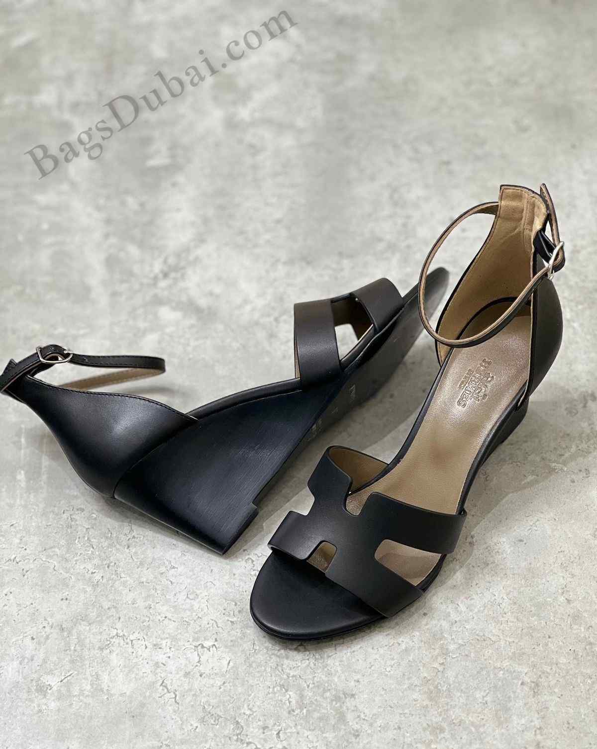 Hermes Sandals Legend H Logo Black