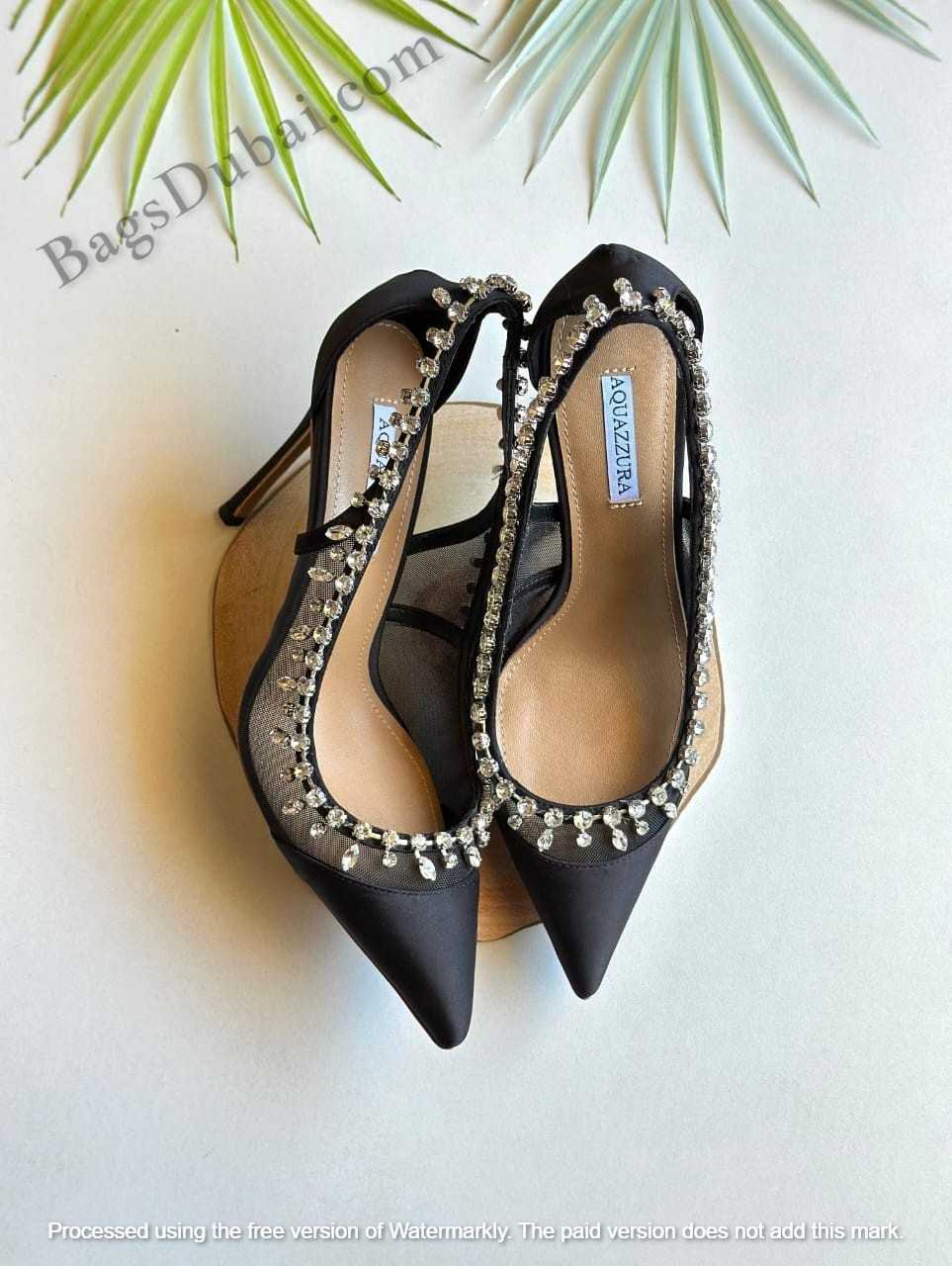 Aquazzura Slingback Pumps Tiara Crystal Black