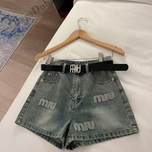 Miu Miu Pants Shorts Denim Black