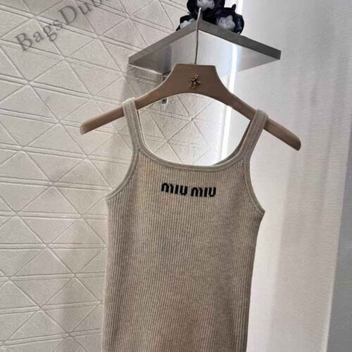 Miu Miu Top Seamless Melange Grey