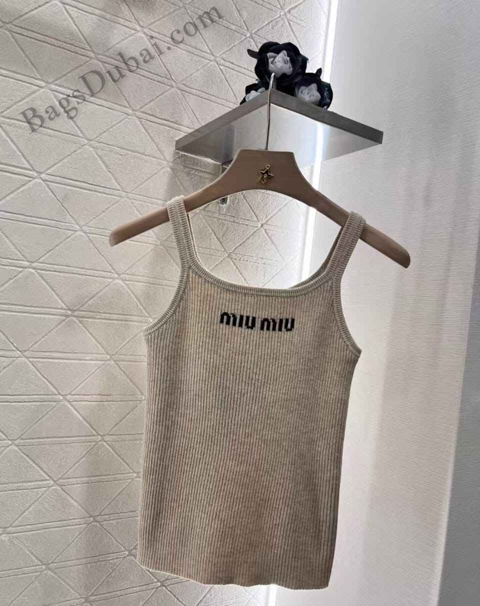 Miu Miu Top Seamless Melange Grey