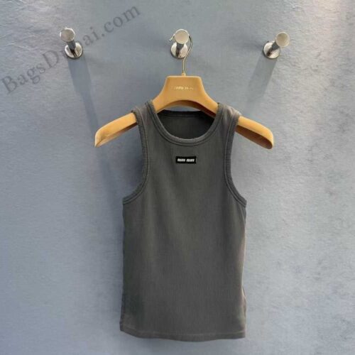 Miu Miu Garment-dyed Tank Top Grey