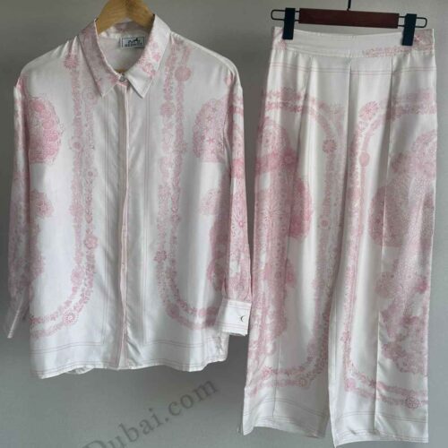 Hermes Shirt & Pants Bride de Gala en Fleurs Rose Pink