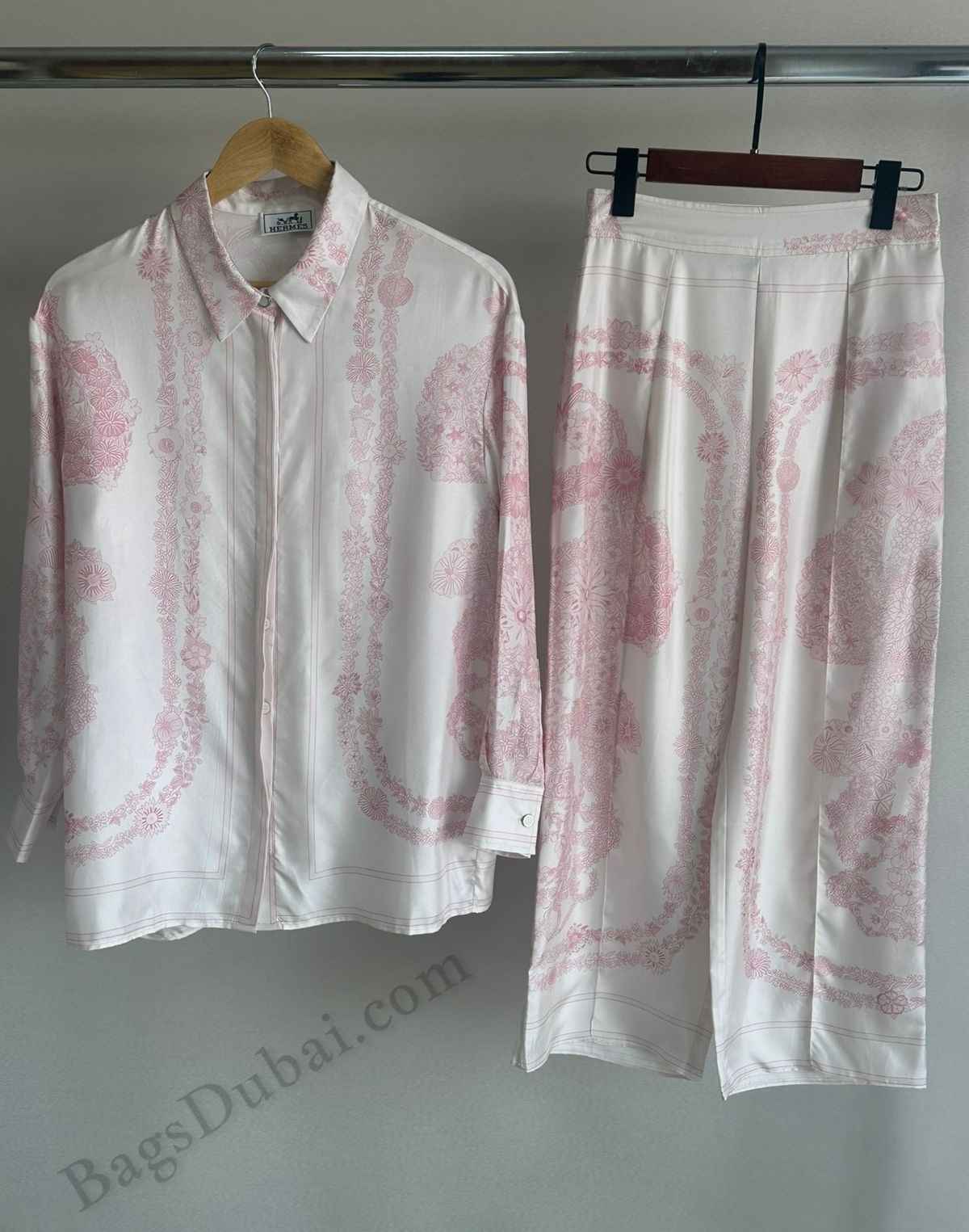 Hermes Shirt & Pants Bride de Gala en Fleurs Rose Pink