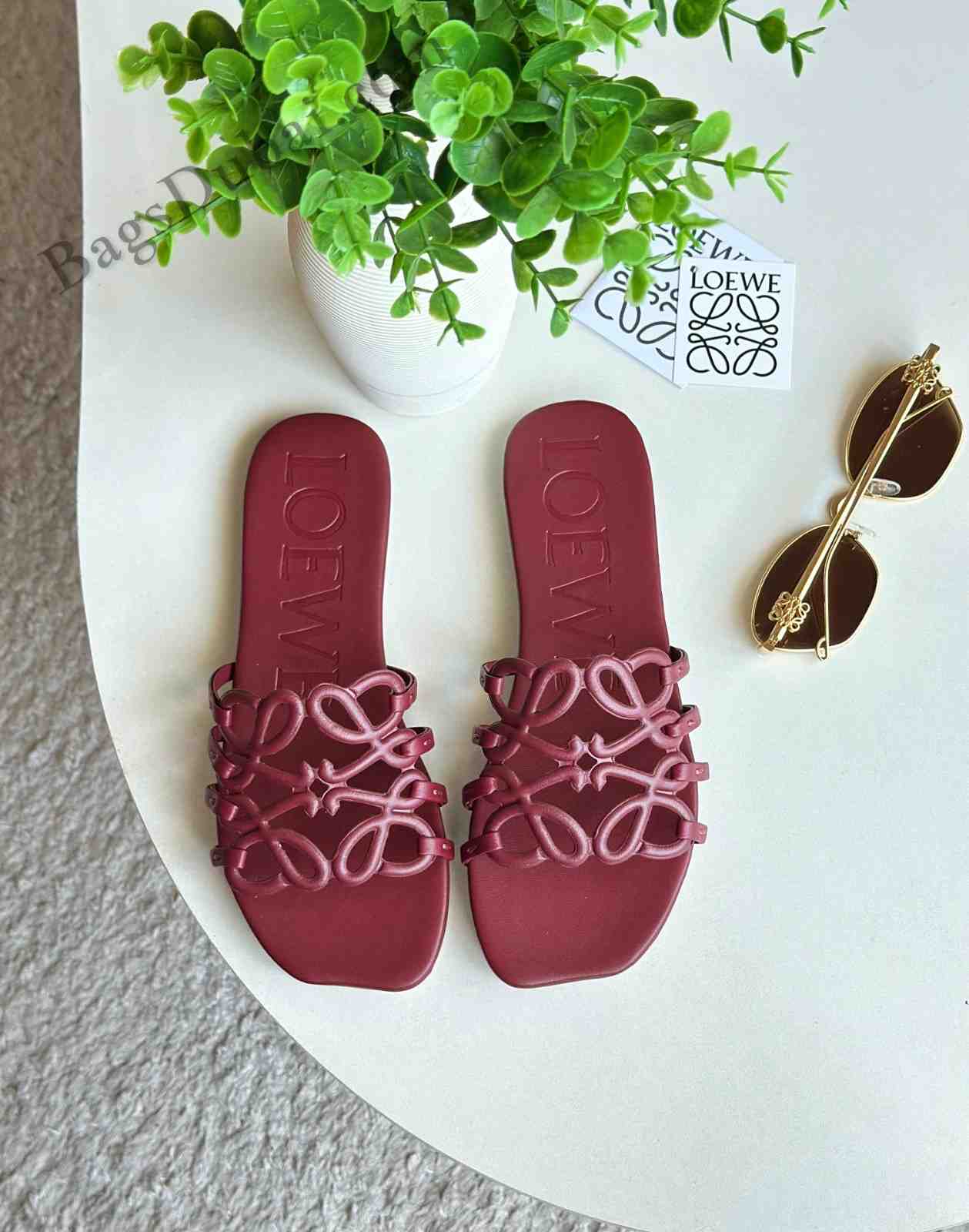 Loewe Sandals Petal Anagram Pink