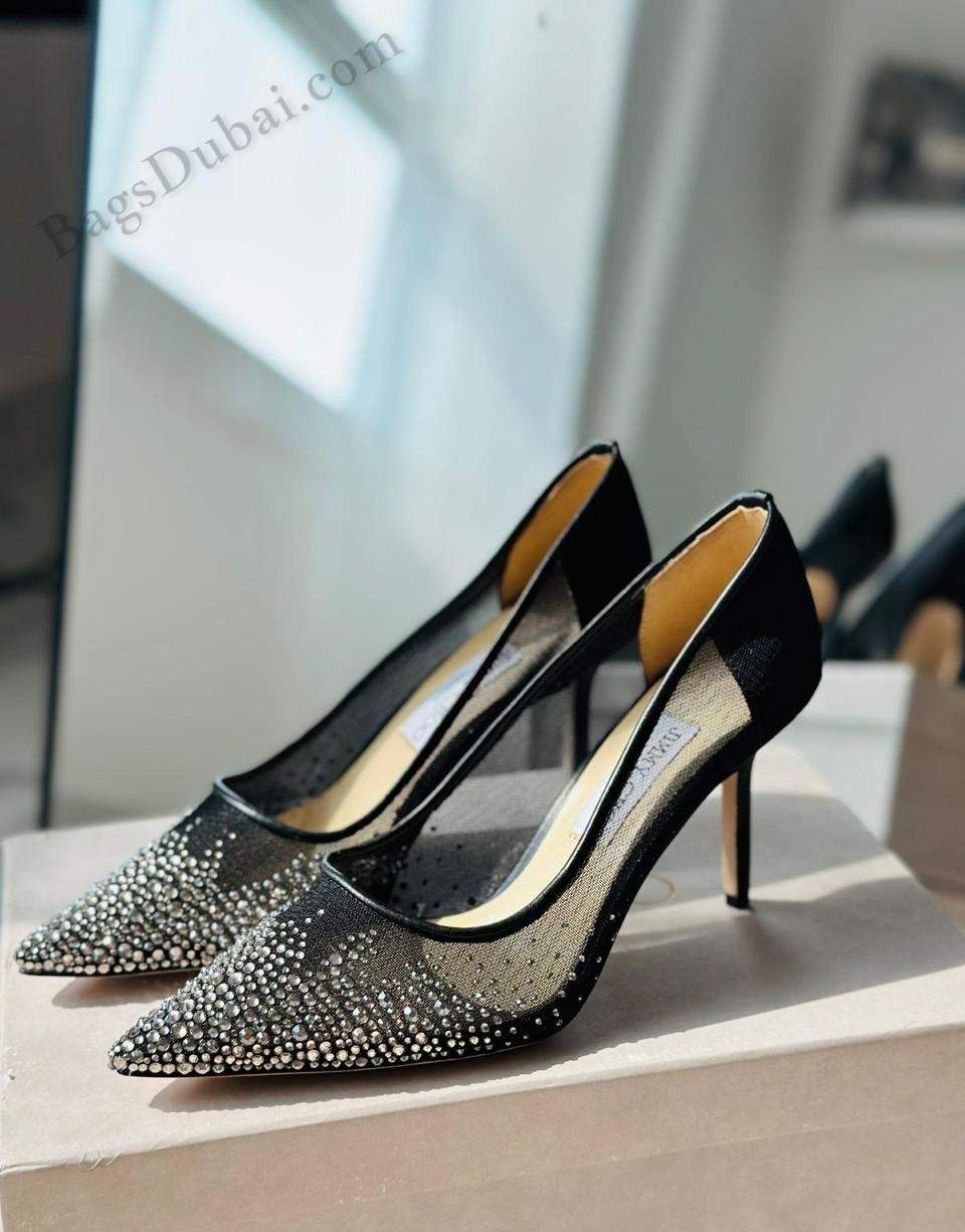 Jimmy Choo Love Pumps Crystal Light Black
