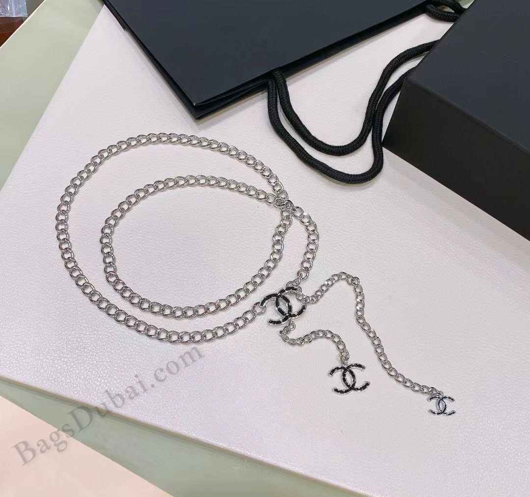 Chanel Chain Belt CC Charm Silver