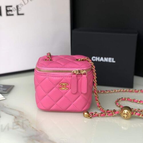 CHANEL Vanity Case CC Pearl pink