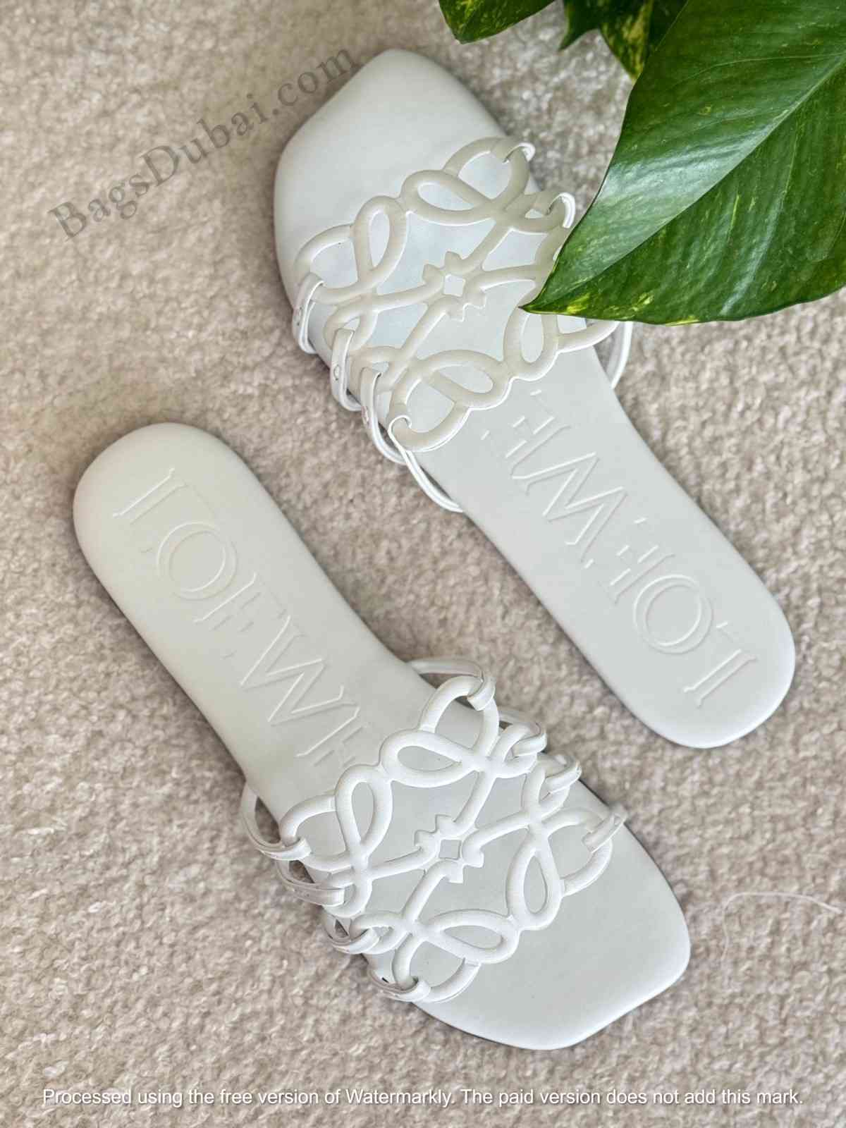 Loewe Sandals Petal Anagram White