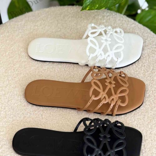 Loewe Petal Anagram Soft Calfskin Slide Sandals In Dubai