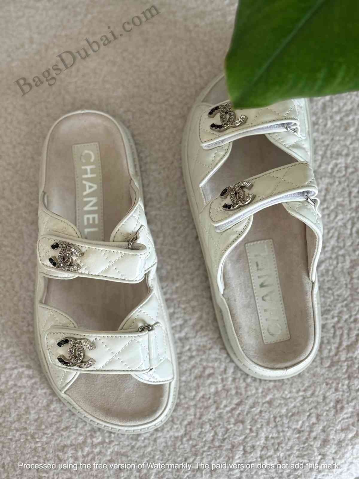 Chanel Dad Sandals White