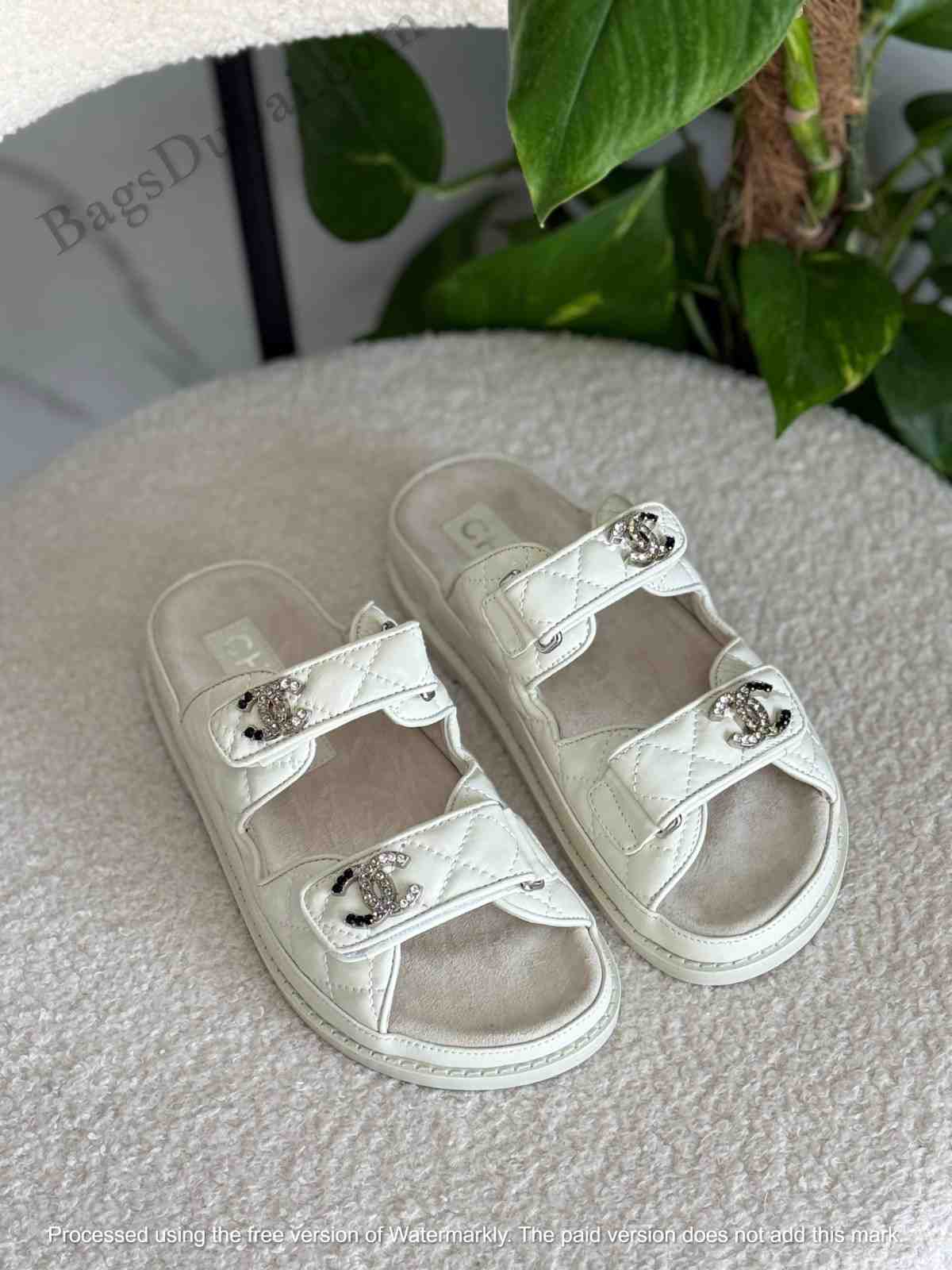 Chanel Dad Sandals White