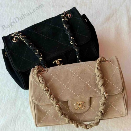 CHANEL Flap Bag Stitch Suede